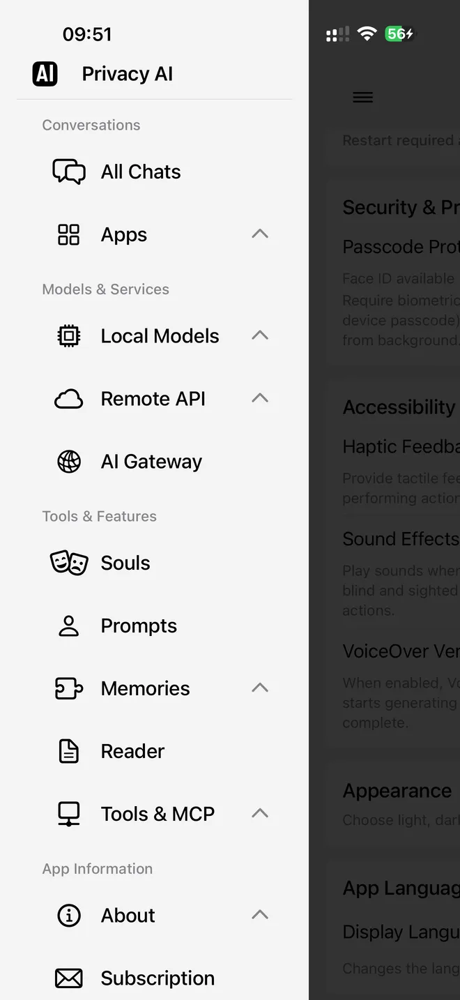 home: chats, models, tools